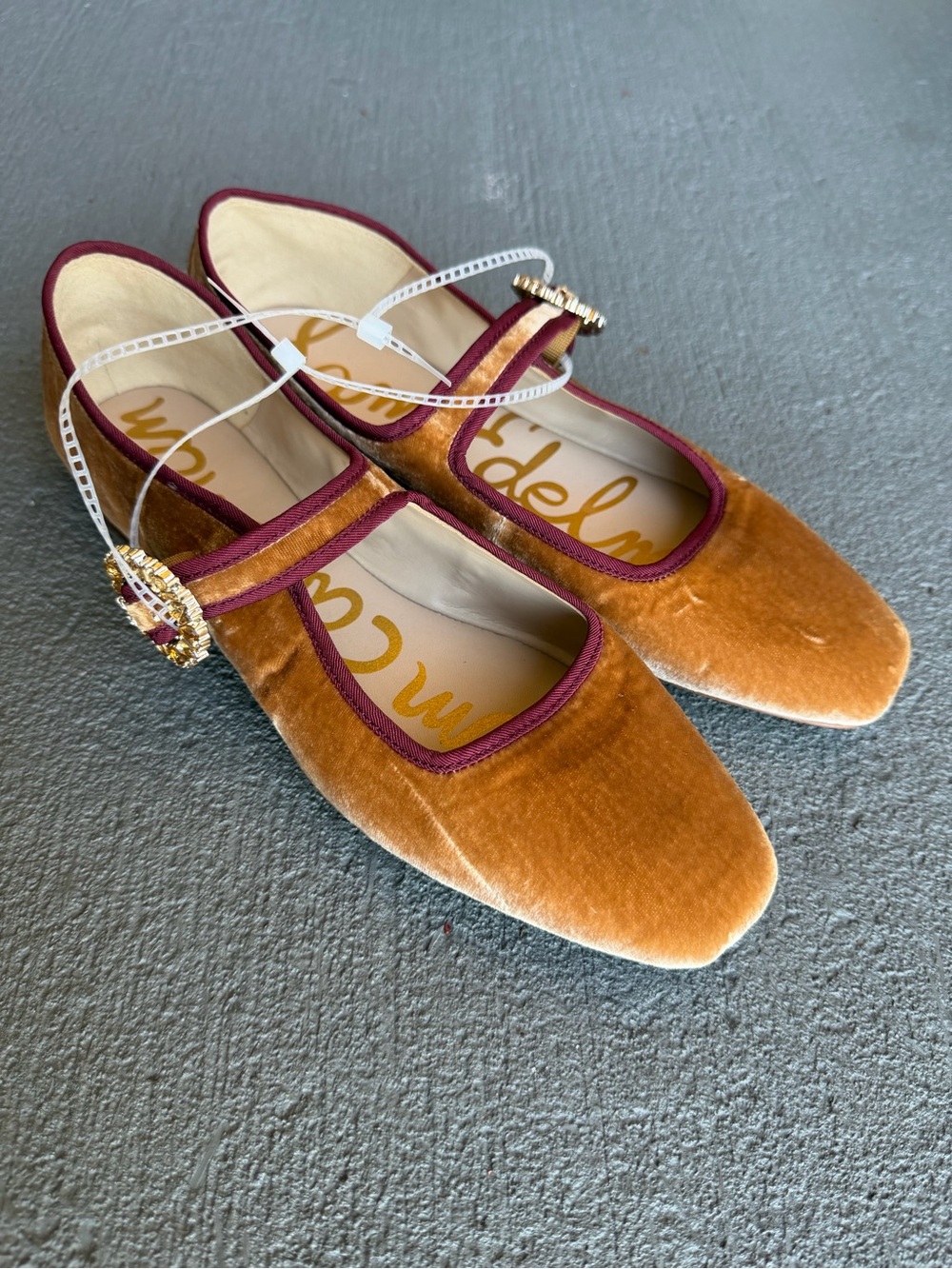 Sam Edelman Michaela Glow Mary Jane Ballet Flats Sz 9 Jewel Buckle NWOB - Picture 2 of 11
